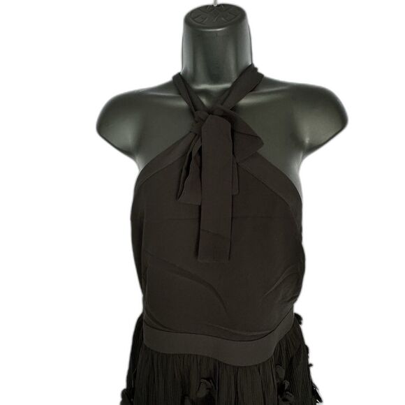 Revolve Endless Rose NWT Black Halter Dress 3D Flower Coquette Women’s Size S - Picture 2 of 7